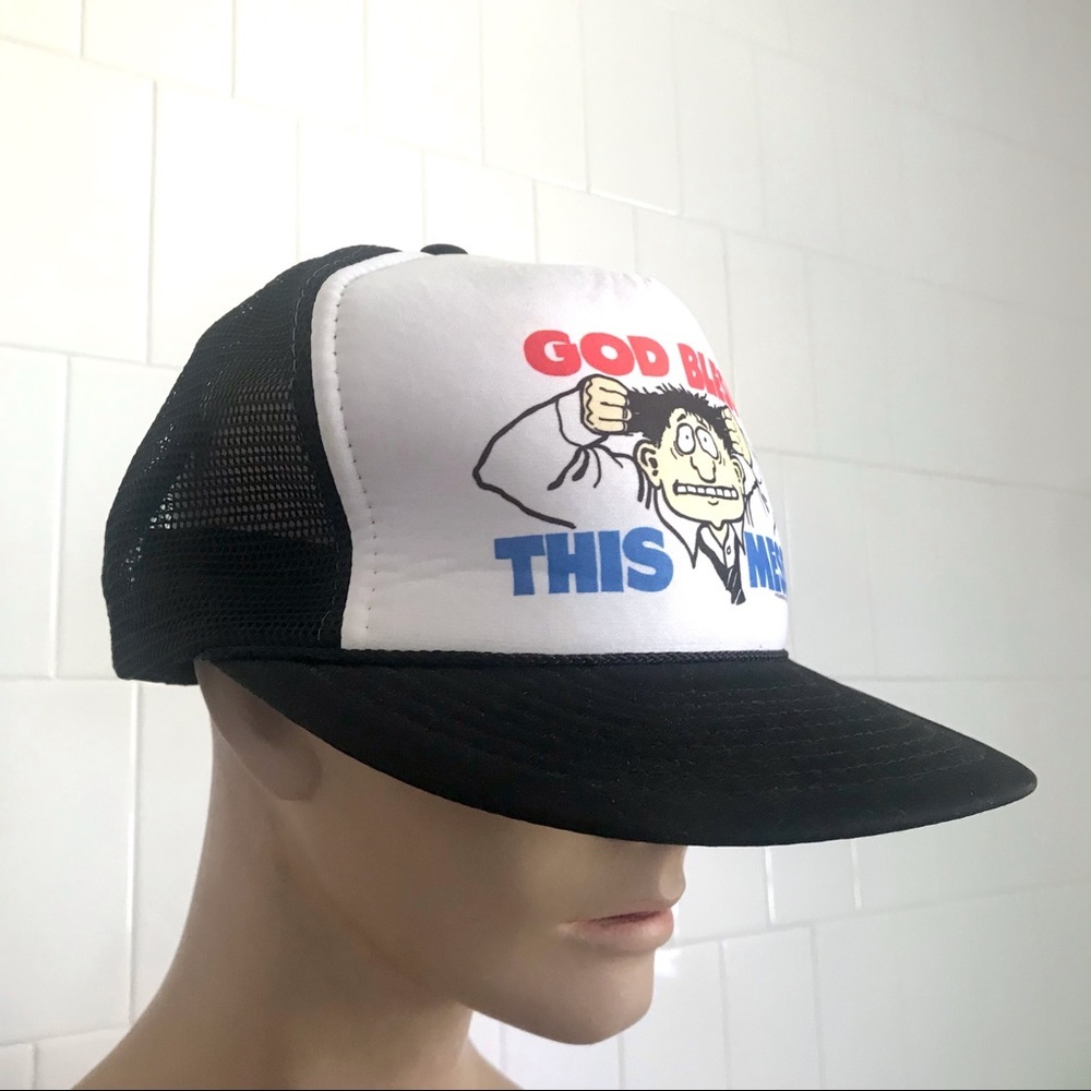 Vintage 80’s God Bless This Mess snapback novelty hat cap - Picture 2 of 7